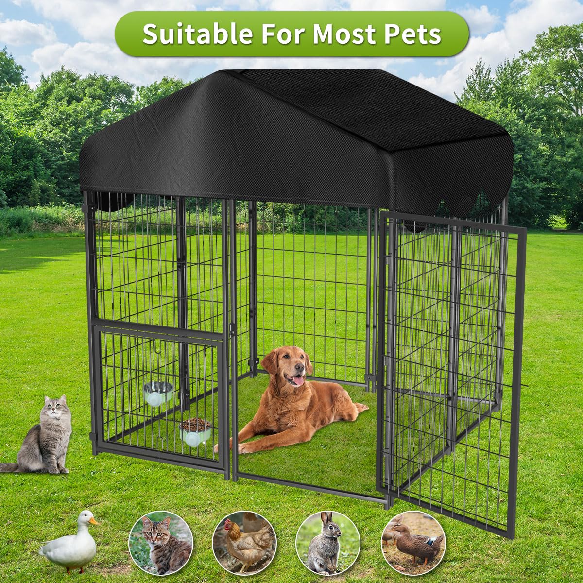 Heavy Duty Dog Kennel with Roof N9265