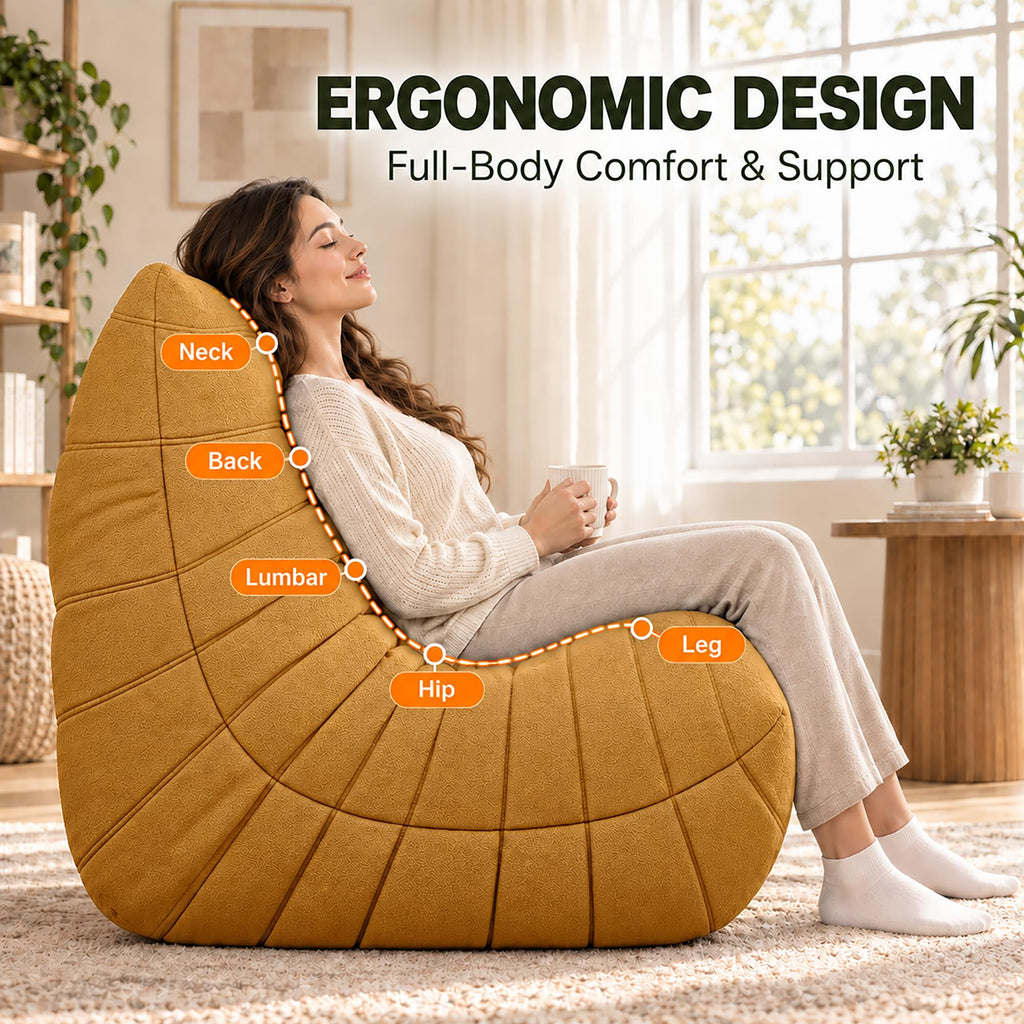 Yellow 3 Seater Bean Bag Sofa A486442