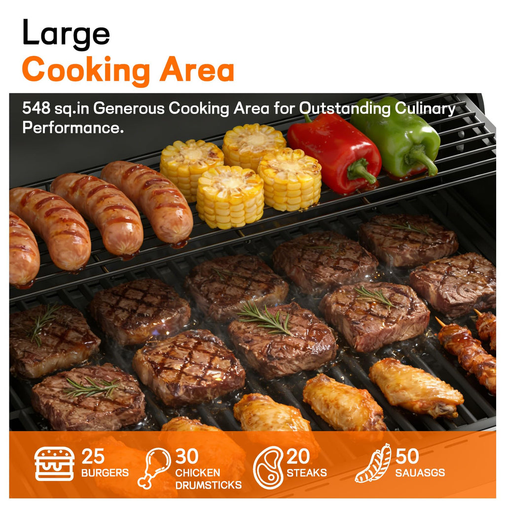 4 Burner Gas Grill with Infrared Side Burner E784626