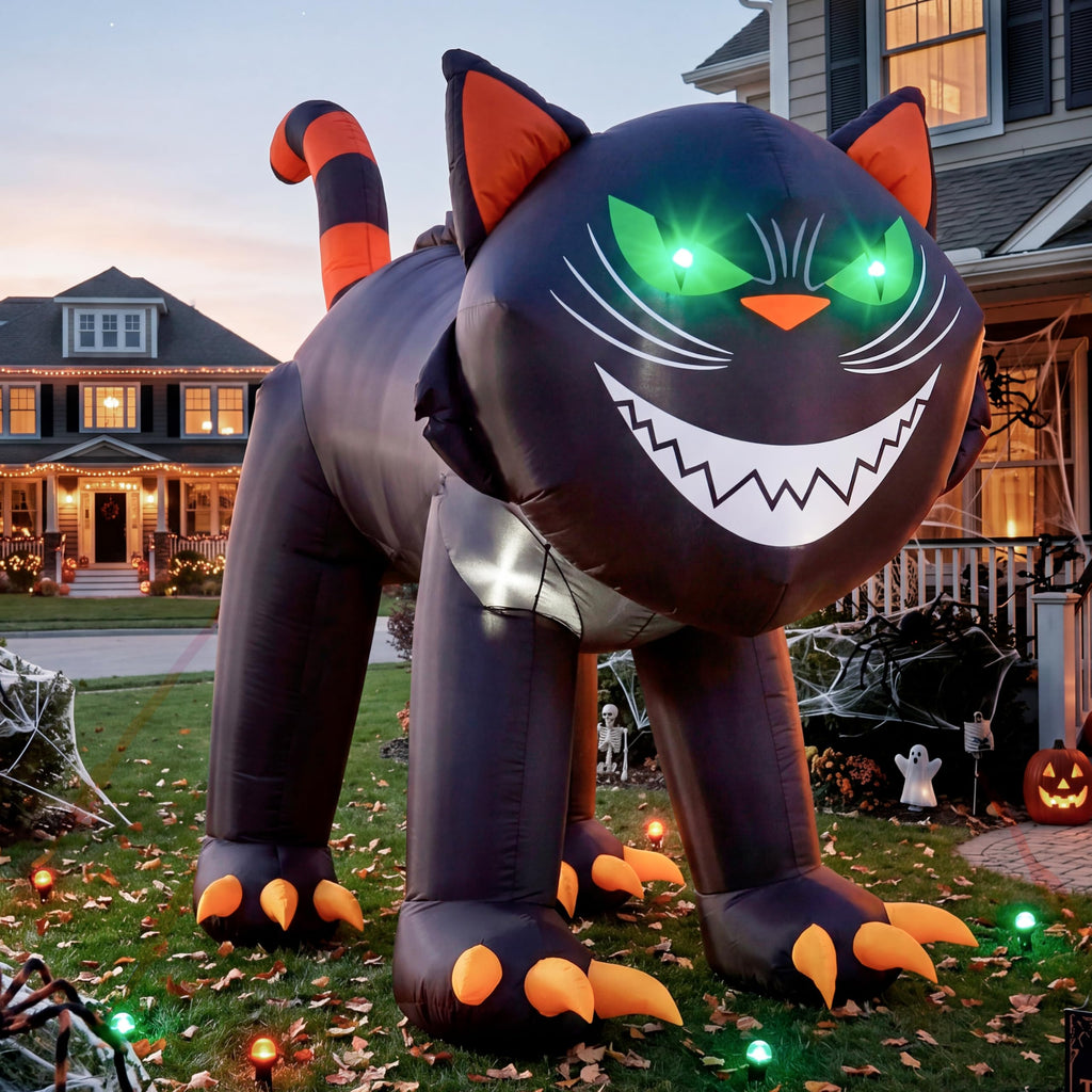 7 ft Black Cat Inflatable with LED Lights V1569