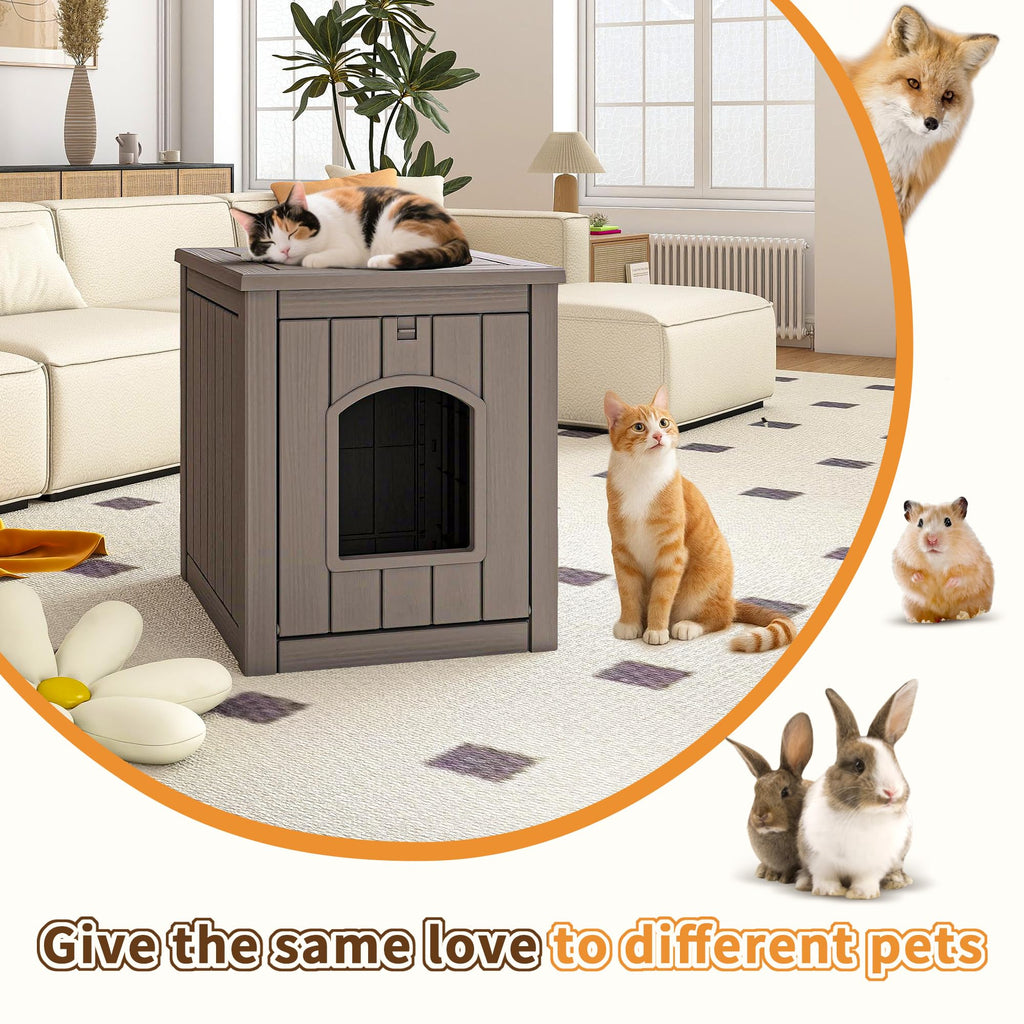 Gray Outdoor Cat House R90174