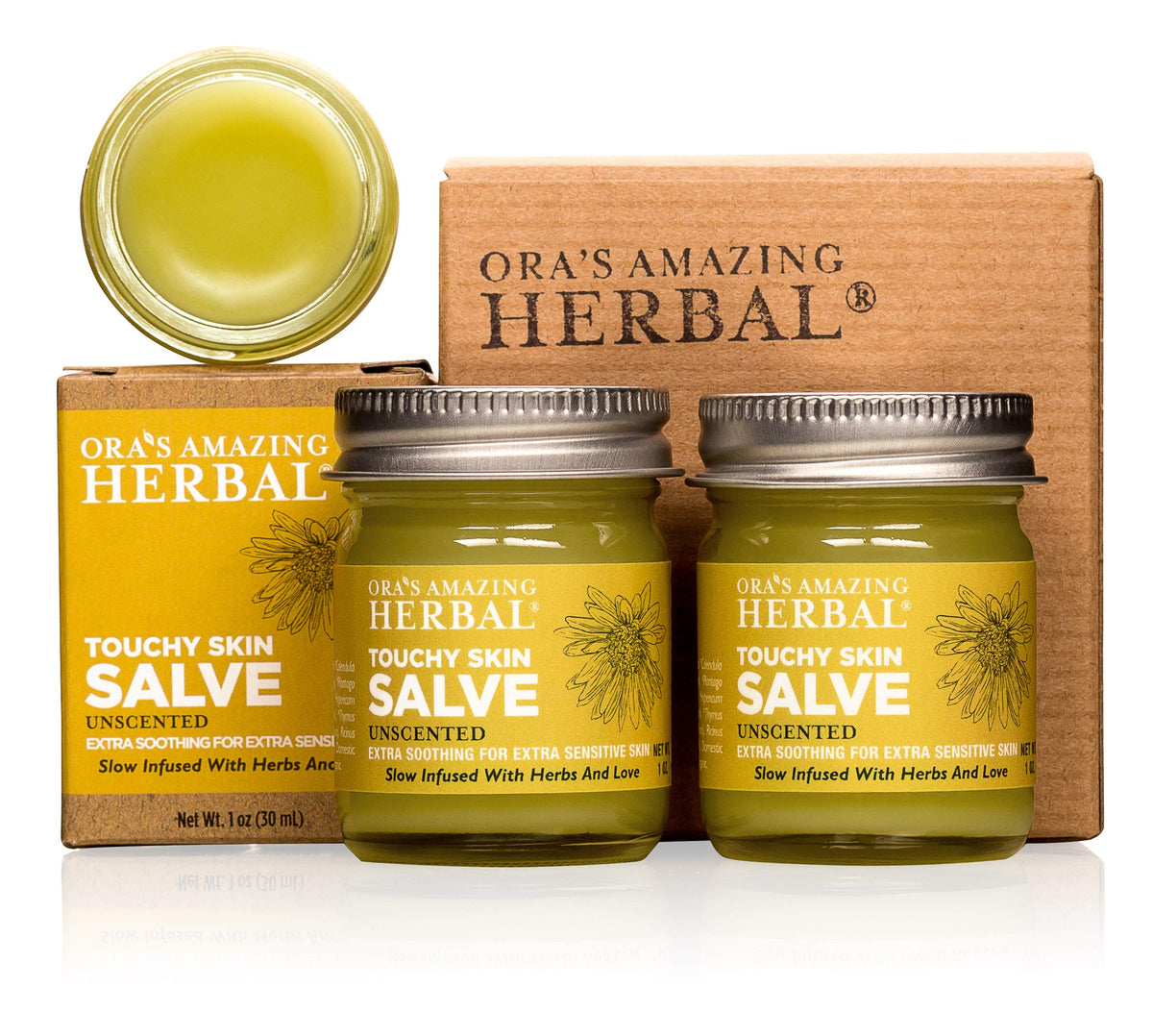 Natural Moisturizing Unscented Calendula Skin Salve, 1 oz 2 Pack G2648