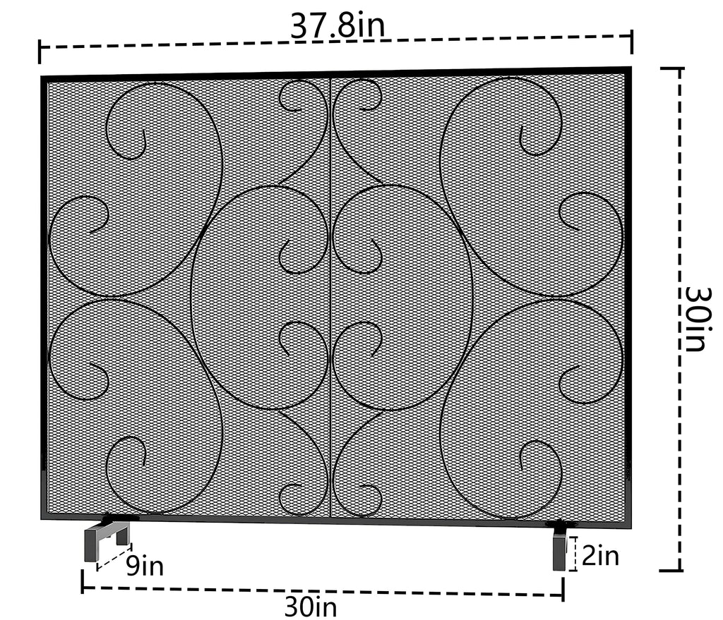 Handcrafted Metal Mesh Fireplace Screen X779696