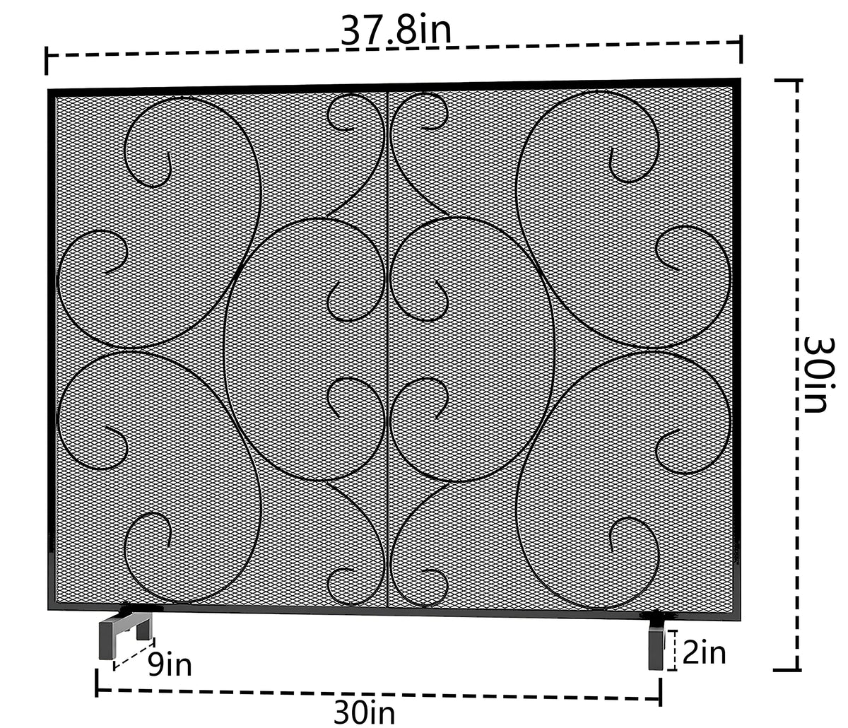 Handcrafted Metal Mesh Fireplace Screen X779696