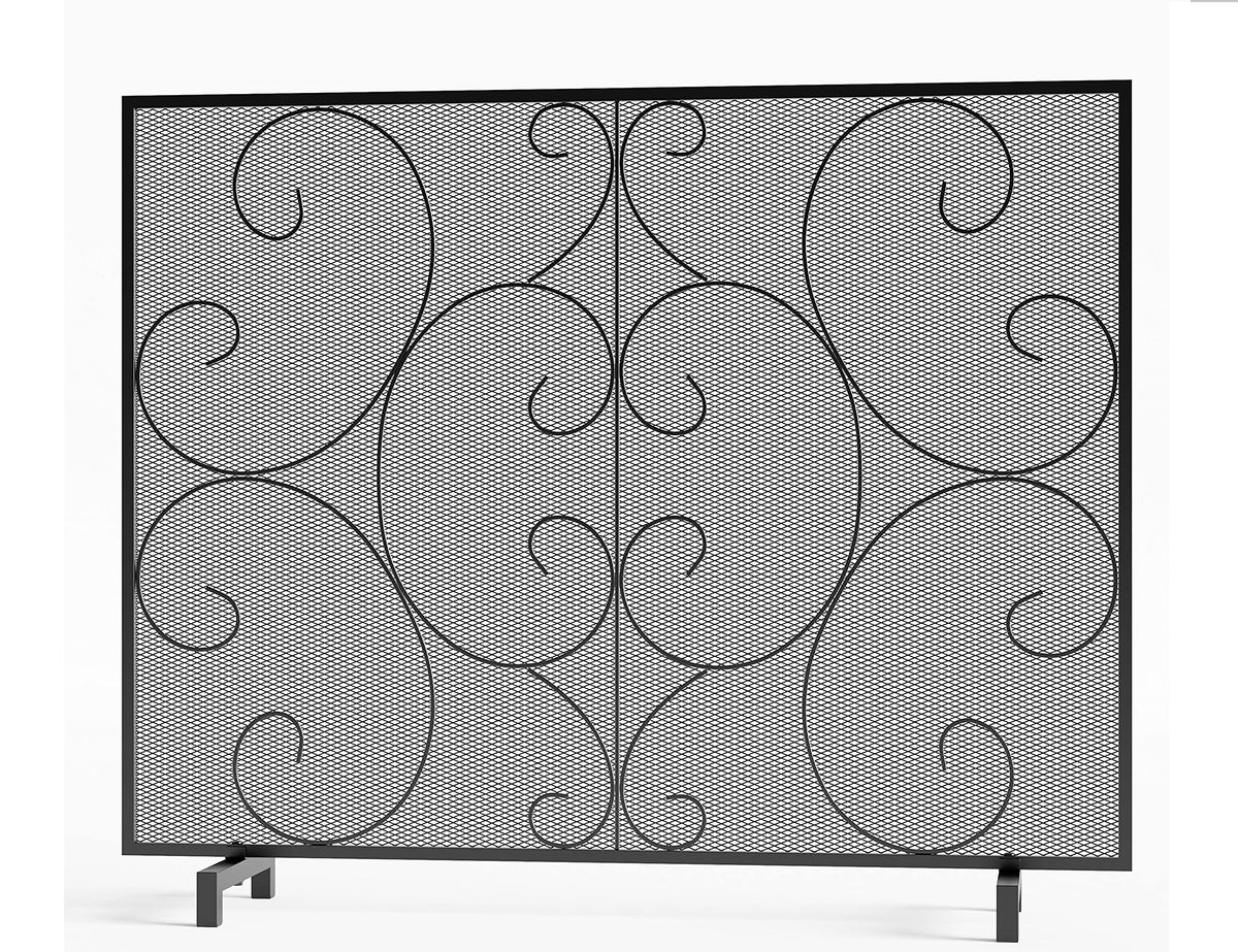 Handcrafted Metal Mesh Fireplace Screen X779696